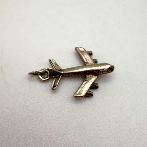 Sterling Silver Airplane Charm - Picture 1 of 4